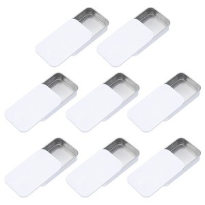Unique Bargains Metal Anti-Oxidation Slide Top Rectangular Tin Containers 8 Pcs - 1 of 4