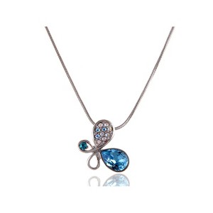 Anna-Kaci Crystal Light Sapphire Abstract Sprout Pendant Necklace - 1 of 4