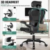 KERDOM Ergonomic Office Chair with 3D Lumbar Support 3D Headrest, Comfy High Back Home Office Desk Chairs, Black - 2 of 4