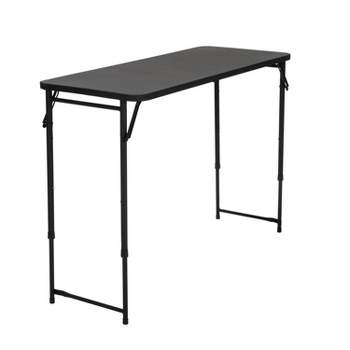 20" X 48" Adjustable Height PVC Top Table Black - Room & Joy