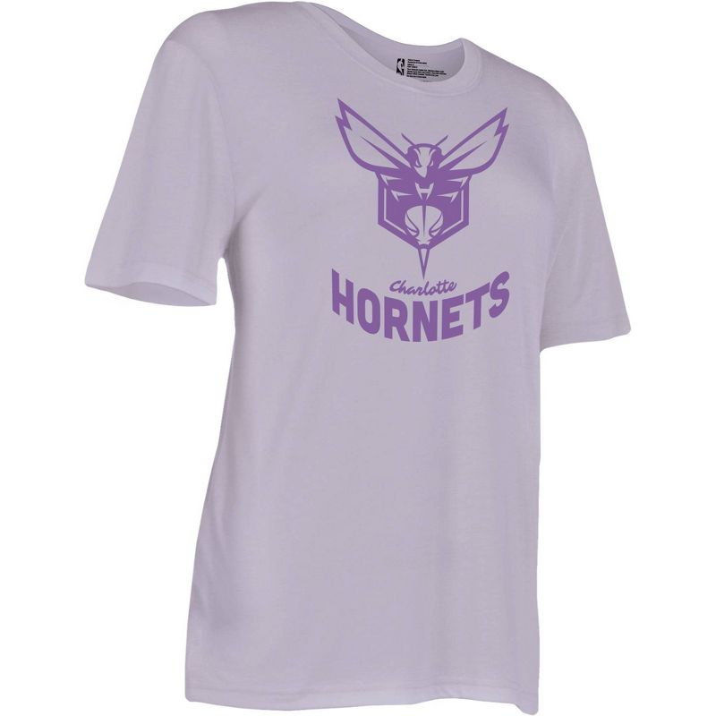 NBA Charlotte Hornets Women&#39;s Short Sleeve Vintage Logo Tonal Crew T-Shirt, 3 of 5