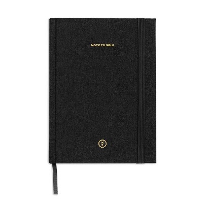 Wit &#38; Delight Lined Journal Black Linen Note to Self