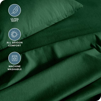 Heathered Forest Green Twin XL Microfiber Deep Pocket Sheet Set
