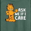 Women's - Garfield - Ask Me If I Care Lightweight French Terry Wide Neck Long Sleeve Shirt - 2 of 4