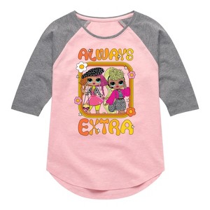Girls' - LOL Surprise! - Always Extra Shirt Tail Raglan Graphic T-shirt - 1 of 4