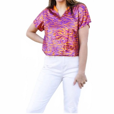 Women's Diane Sequin Gameday Top - Mary Square