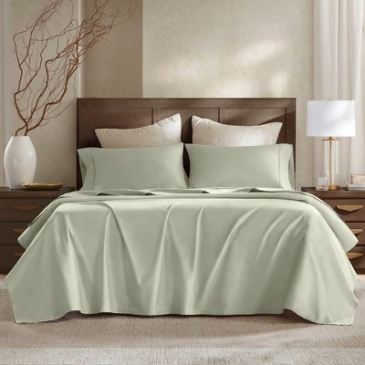 NicBex 4 Pieces Queen/King Pure Cotton Sateen Flat Sheet Set Bedding Set,OEKO-TEX Certified,Machine Washable
