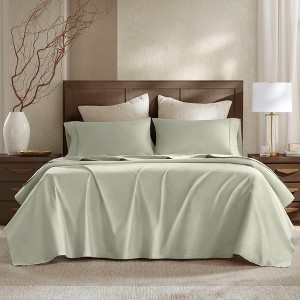 NicBex 4 Pieces Queen/King Pure Cotton Sateen Flat Sheet Set Bedding Set,OEKO-TEX Certified,Machine Washable - 1 of 4