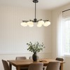 ALOADECOR Mid Century Modern Opal Glass Chandelier Classic Globe Pendant Light For Dining Room Living Room - 2 of 4