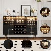 47 Inch Bar Cabinet, Modern Sideboard Buffet Cabinet with Storage Drawers, Wine Rack & Doors, Coffee Bar Table for Living Room, Dining Room - 4 of 4