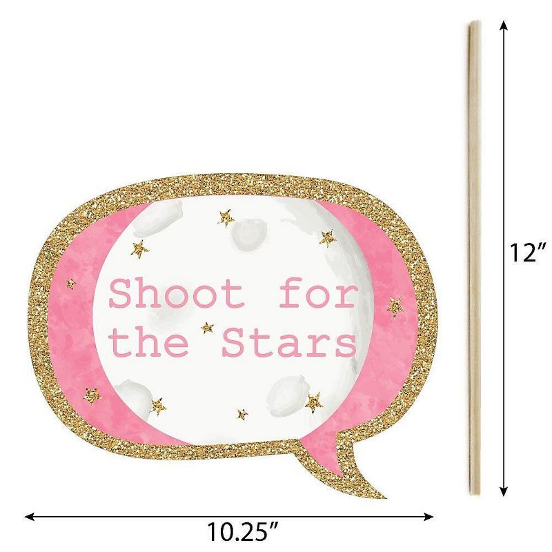 Big Dot of Happiness Funny Pink Twinkle Twinkle Little Star - Baby Shower or Birthday Party Photo Booth Props Kit - 10 Piece, 4 of 5