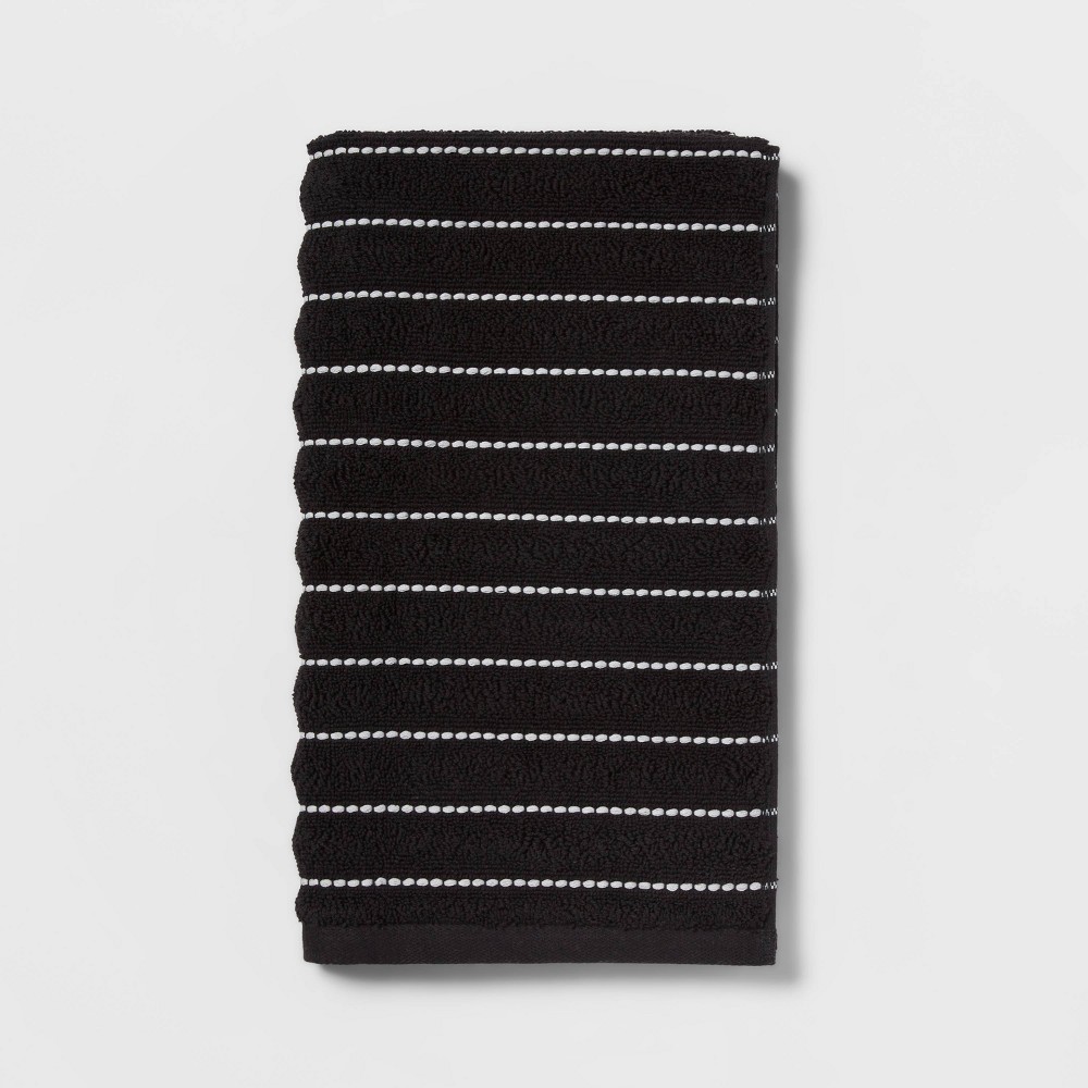Photos - Towel Performance Plus Hand  Black Striped - Threshold™