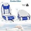 Gymax 1/2PC High Back Boat Seat Folding Fishing Seat w/ Soft Padded Cushion Fold-down Captain Boat Seat w/ Flexible Hinges Black/Blue - 3 of 4