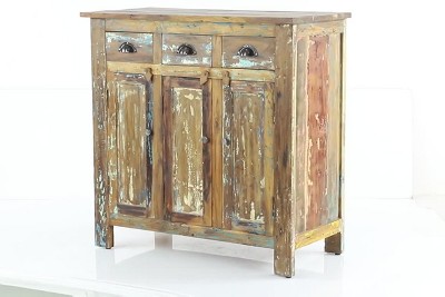 BYBLIGHT Ahlivia Rustic Brown 29 in. W Display Cabinet Wood Fruit