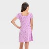 Girls' Short Sleeve Square Neck Ribbed Dress - art class™ - image 2 of 3