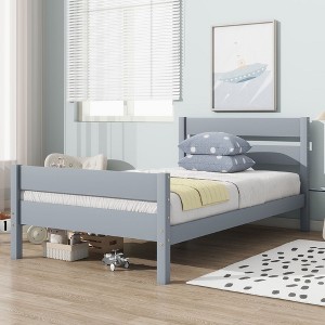 Sapphtopaz Modern Bed Frame with Headboard Platform Bed with Slats Support for Bedroom, No Box Spring Needed - 1 of 4