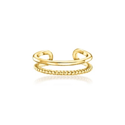 Pure Collection by Ross-Simons 14kt Yellow Gold 2-Row Single Ear Cuff