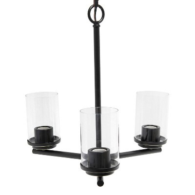 Restoration Bronze 3-Light 15" Classic Pendant Chandelier with Clear Glass
