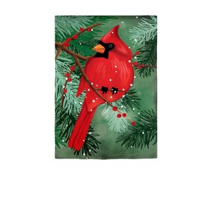 Evergreen Garden Flag Cardinal in Pines Applique Double Sided Indoor Outdoor Decor 18" x 12.5" - 1 of 1