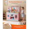 Wooden Play Kitchen Set with Electronic Sounds & LED Lights, Pink - 3 of 4