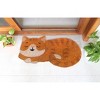 RugSmith Multi Machine Tufted Orange Sleeping Cat Shaped Doormat - 3 of 4