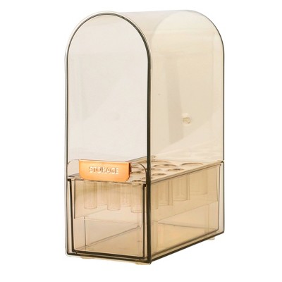 Unique Bargains Dust-proof Makeup Organizer Brown 1 Pc