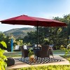 15x9FT Extra-Large Double-Sided Outdoor Patio Umbrella with Crank Lift, UV Protection, Wind Vent & Built-in LED Lights-Coolbibila - 2 of 4