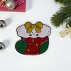 Unique Bargains Christmas Brooches Series Alloy Dripping Wax White Red 0.87"x1.02" 1 Pcs - 2 of 4