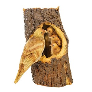 Roman 11.0 Inch Robins In Tree Statue Nest Babies Chicks Bird Figurines - 1 of 3
