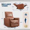 360° Swivel Glider Rocker Recliner Chair,PU Leather, Deep Seat, Padded Armrests - For Nursery, Living Room & Bedroom - 2 of 4