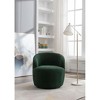 CAVINAS Teddy Fabric Swivel Accent Armchair, Barrel Chair with Ergonomic Backrest & Black Powder-Coated Metal Ring - 3 of 4