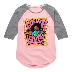 Girls' - Karma's World - Love What You Love Shirt Tail Raglan Graphic T-shirt - 1 of 3