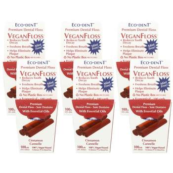 Eco-Dent VeganFloss Waxed Premium Dental Floss Cinnamon - Case of 6/100 yd
