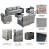 XIZZI 9PCS Patio Furniture Set with Sectional Sofa, All Weather PE Wicker Conversation Couch Set with Swivel Rocking Chairs and Side Table - 4 of 4