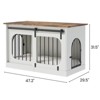 EROMMY Dog Crate Furniture For Small & Medium Dogs, Heavy Duty Dog Crate For Dogs Indoor, Wooden Dog Kennel With Soft Cushion,white - 3 of 4