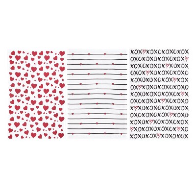 C&F Home Red Valentines Printed Flour Sack Kitchen Towel Dishtowel Set of 3