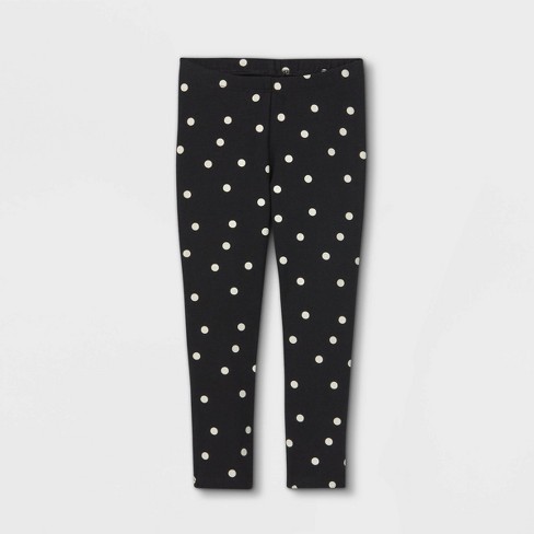 Toddler Girls' Dot Leggings - Cat & Jack™ Black 12M