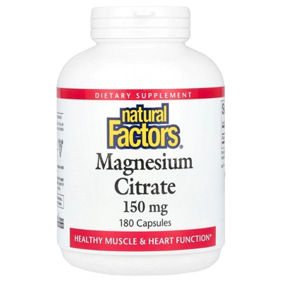 Natural Factors Magnesium Citrate, 150 mg, 180 Capsules