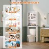 Over-The-Toilet Storage Cabinet w/ Adjustable Shelves & Glass Door - Tall Solid Wood Space Saver for Bathroom Laundry Organizer - 4 of 4