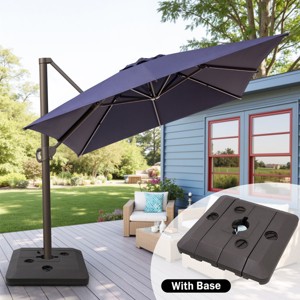 Crestlive Products 10'x 13' Patio cantilever Umbrella with Base Set High-strength Aluminum Pole with 360°Rotation 5 Heights Adjustable - 1 of 4