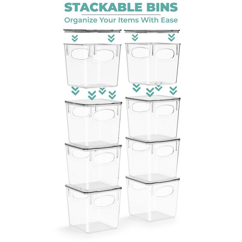 Sorbus 4 Pack Small Clear Plastic Storage Bins with Lids and Handles for Cleaning Supplies - Conquer Clutter, Enhance Organization and Style, 3 of 7