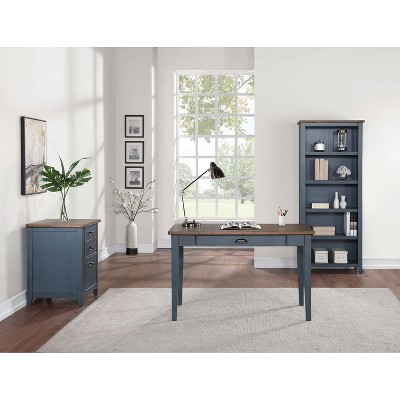 Payton Mid-century Half Pedestal Executive Desk Office Desk Black - Martin  Furniture : Target