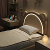 Bed Frame for Kids, Upholstered Platform Bed Frame with Adjustable Headboard & Led Light, Wooden Slats Support, No Box Spring Needed - 3 of 4