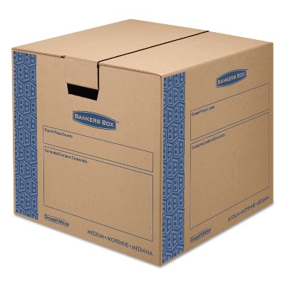 Bankers Box SmoothMove Prime Medium Moving Boxes 18l x 18w x 16h Kraft/Blue 8/Carton 0062801