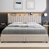 Full Size Bed Frame with Drawer, Upholstered Platform Bed Frame - 4 of 4