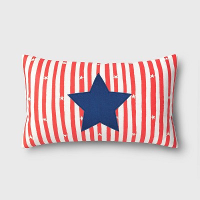 Star Applique Lumbar Throw Pillow White/Red - Sun Squad&#8482;_2