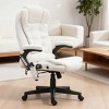 TopComfy Accent Chairs High Back Massage Desk Chair with Heat Reclining Backrest Soft Padding Comfort seat for Office, White, 25.5"*28"*47.3" - 2 of 4