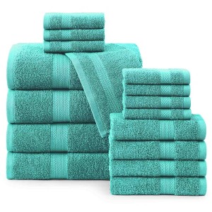 BAGOKIE 16 Piece Premium Cotton Bath Towel Set - 1 of 4