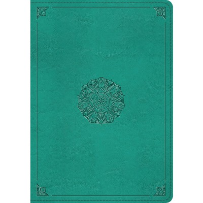 ESV Study Bible (Trutone, Turquoise, Emblem Design) - (Leather Bound)