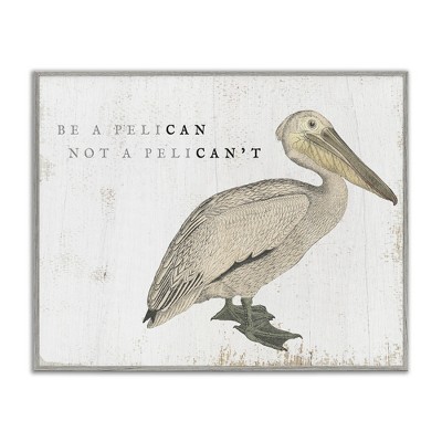 Stupell Industries Funny Pelican Beach Phrase Pun, 20" x 16"